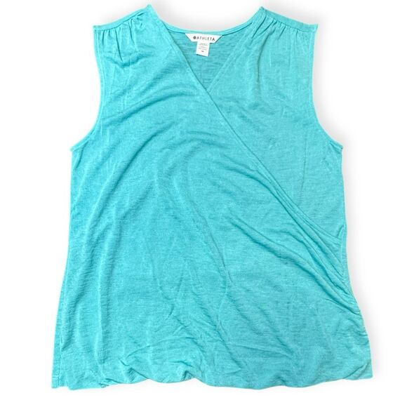 ATHLETA Women’s Teal Breezy Wrap Tank Camisole NWT Size Medium Style #988031 - Picture 4 of 9